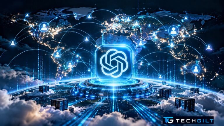 ChatGPT hits 1 billion users: glowing OpenAI logo over a connected world map