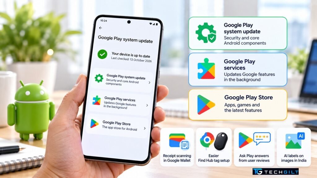 Google Play system update on an Android phone