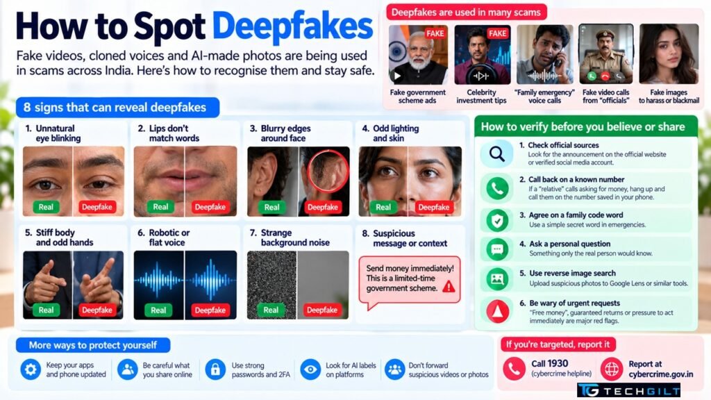 How to spot deepfakes: real vs fake face comparison