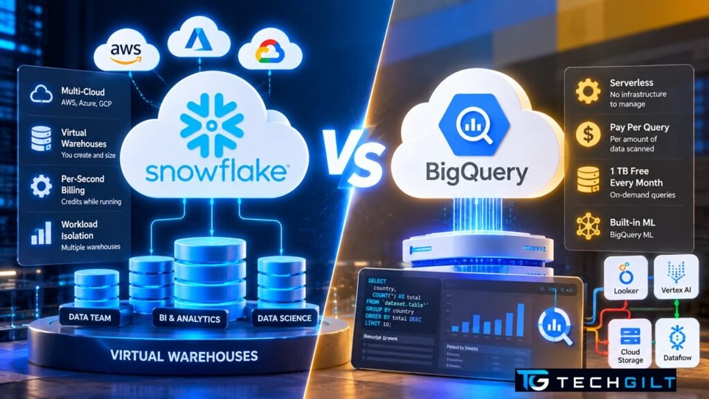 Snowflake vs BigQuery cloud data warehouse comparison