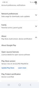 Update Play Store option in Play Store settings